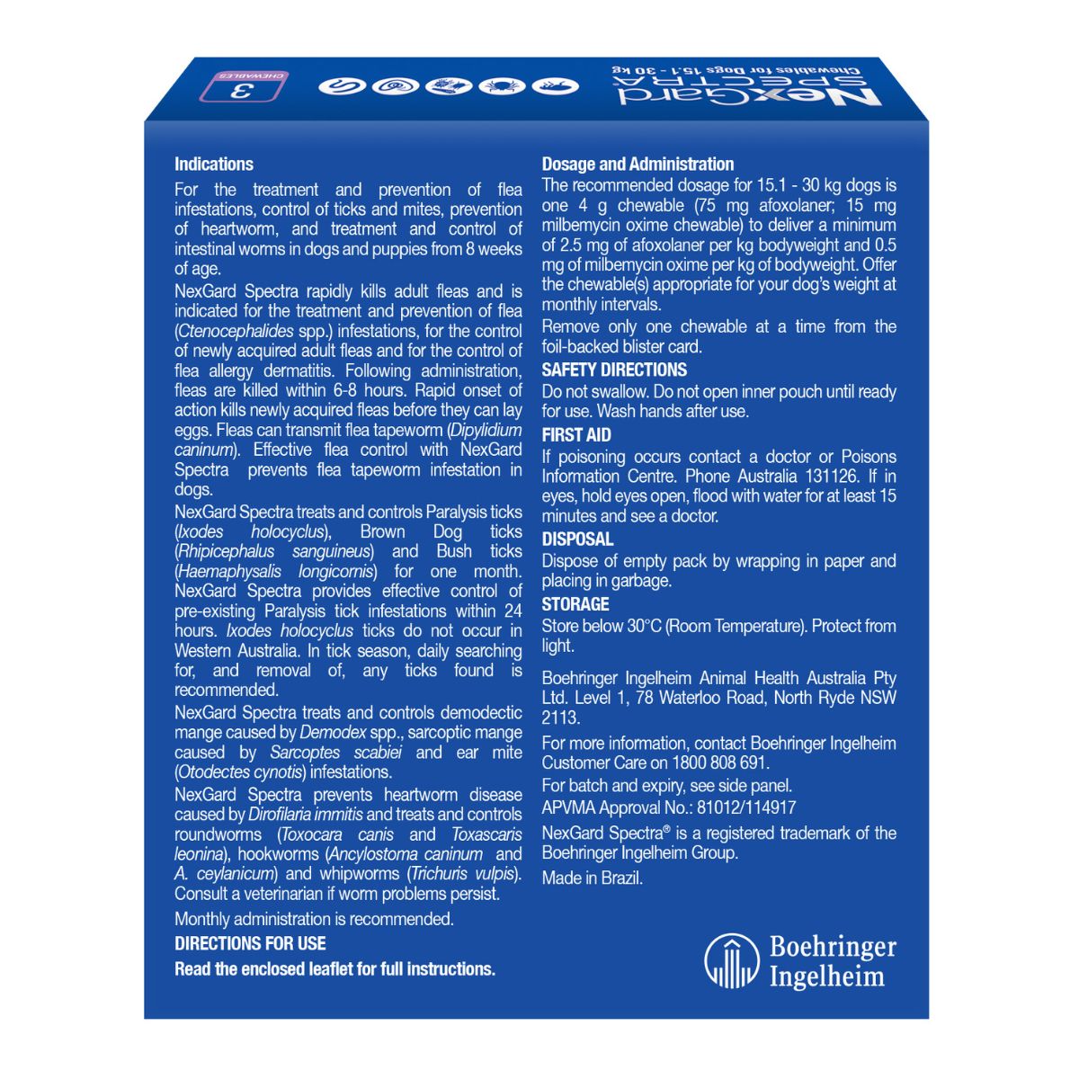 NexGard Spectra Dogs 15.1-30kg 3pk - Image 2